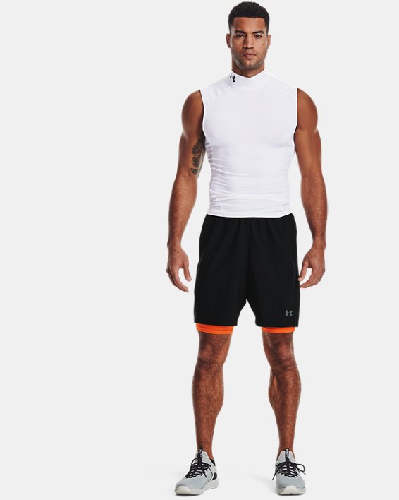 Men's HeatGear® Armour Compression Shorts, Orange, pdpMainDesktop image number 2